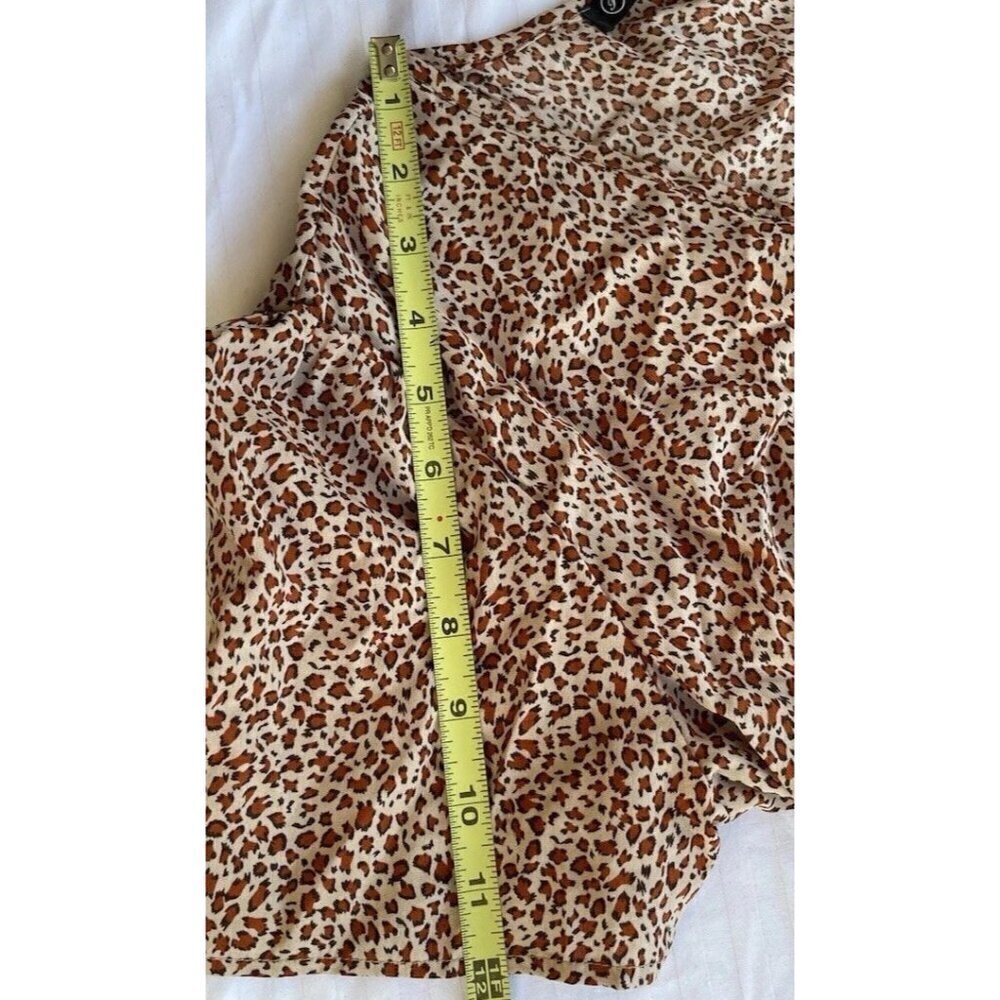 Pretty Garden Long Sleeve Boho Leopard Print Maxi Dress Women’s Sz M Ruffle Hem - Picture 7 of 13